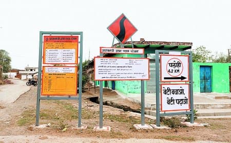 80 लाख के अनुबंध में सिर्फ बोर्ड की पुताई, सड़क बदहाल