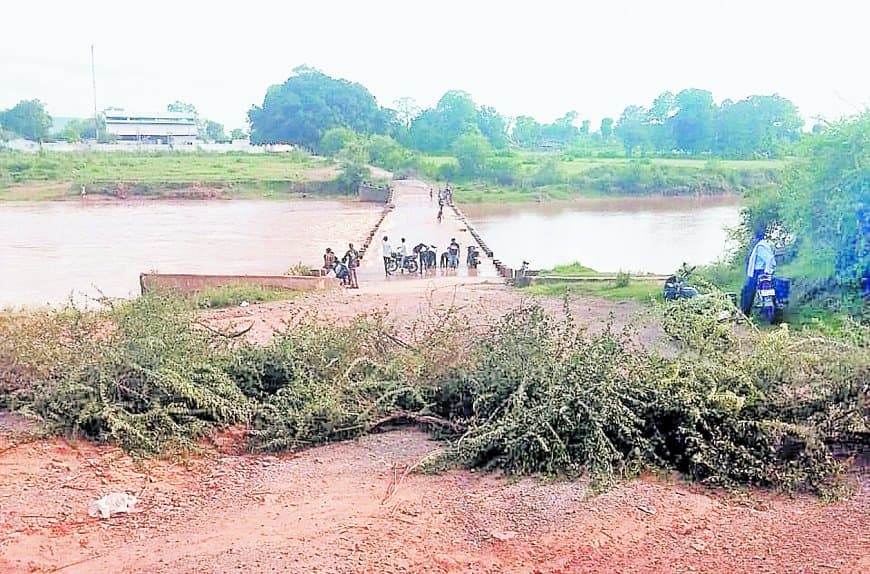 कंटीली झाडिय़ों से जिगनहट रपटे का आवागमन रोकने का प्रयास, विवादों में आया पीडब्ल्यूडी