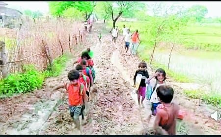 बड़ी सितुल गांव में बच्चों की पढ़ाई बनाम कीचड़ की जंग, पक्की सड़क अब भी सपना!