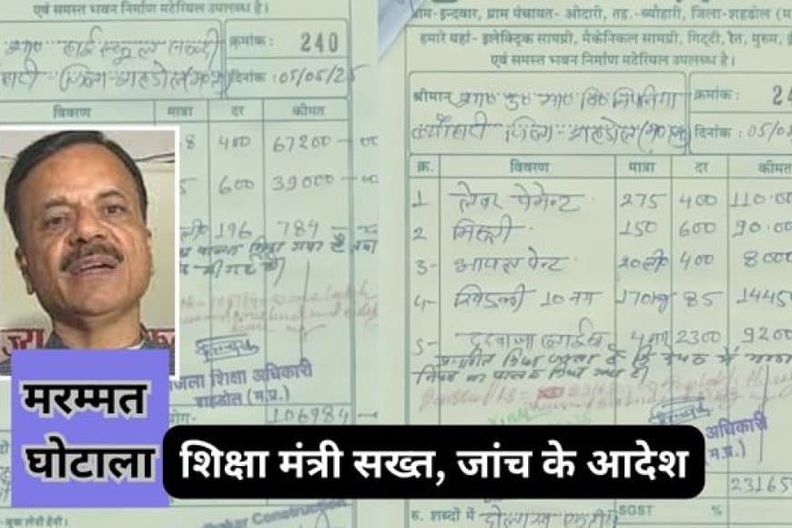 शहडोल में सरकारी स्कूल मरम्मत घोटाले पर सख्त हुए शिक्षा मंत्री, दिए जांच के आदेश