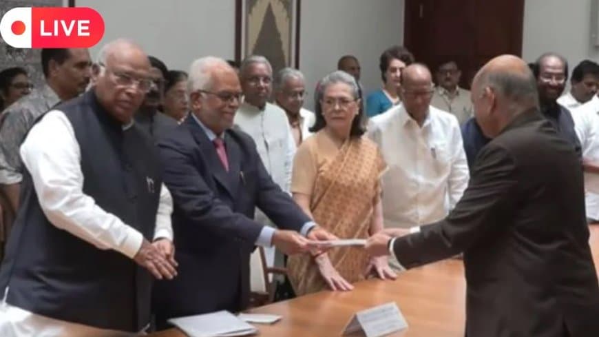 उपराष्ट्रपति पद... विपक्ष के उम्मीदवार सुदर्शन ने किया नामांकन