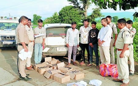 शराब तस्करी में पकड़ा गया भाजयुमो मंडल अध्यक्ष, 72 लीटर अवैध शराब के साथ चार आरोपी गिरफ्तार