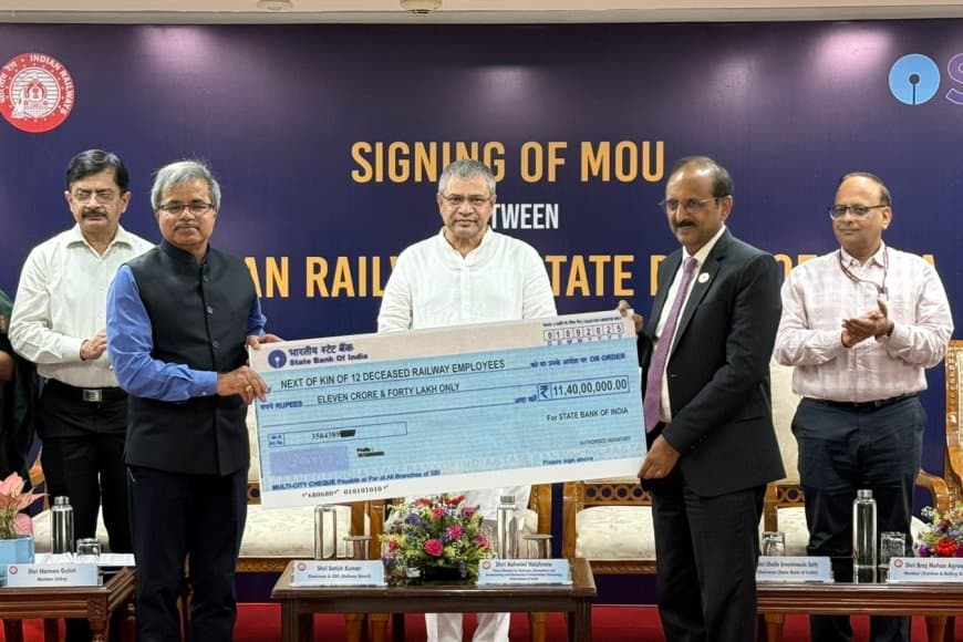 रेलवे कर्मचारियों को ₹1 करोड़ का बीमा लाभ, भारतीय रेलवे और SBI में हुआ ऐतिहासिक समझौता