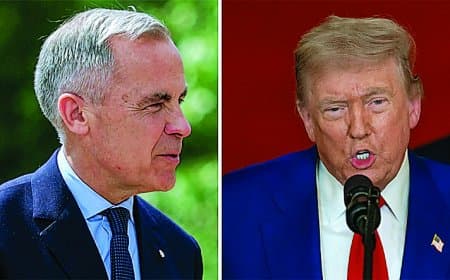 कनाडा से टैरिफ तनाव के बीच कार्नी से हुई ट्रंप की मुलाकात