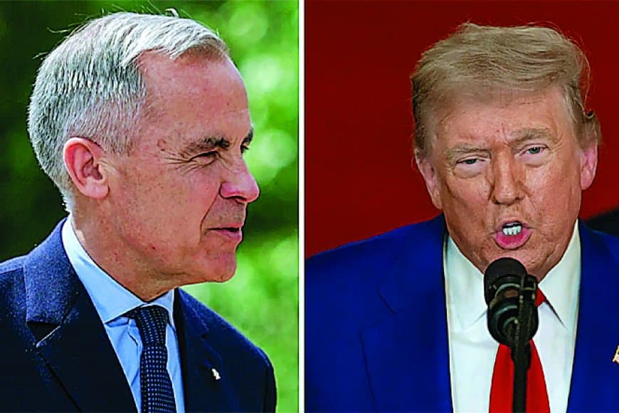 कनाडा से टैरिफ तनाव के बीच कार्नी से हुई ट्रंप की मुलाकात