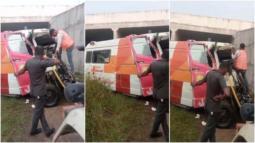 मध्यप्रदेश... मंदसौर में पुलिया से नीचे गिरी एंबुलेंस, दो की मौत