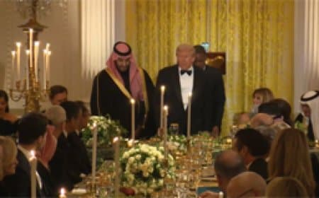 सऊदी क्राउन प्रिंस के लिए रात्रिभोज में ट्रंप  के साथ नजर आए मस्क