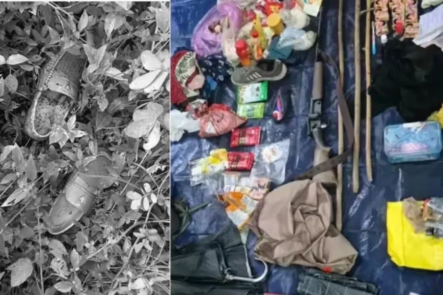 बालाघाट... नक्सलियों की राइफल और खून से सने जूते बरामद