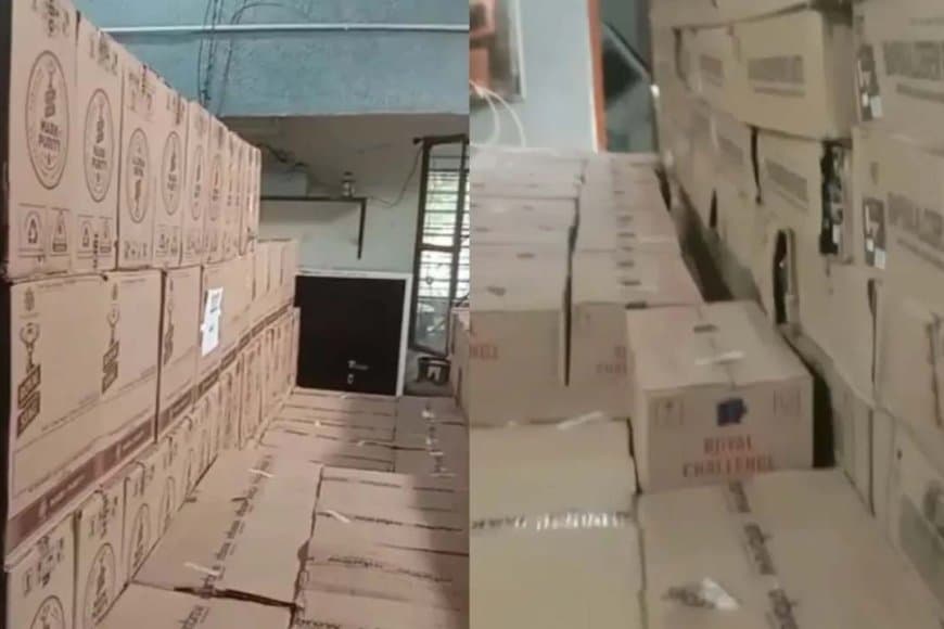 भोपाल... 1.20 करोड़ रुपए की शराब जब्त...1200 पेटी मिली