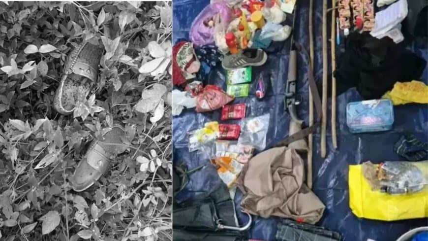 बालाघाट... नक्सलियों की राइफल और खून से सने जूते बरामद