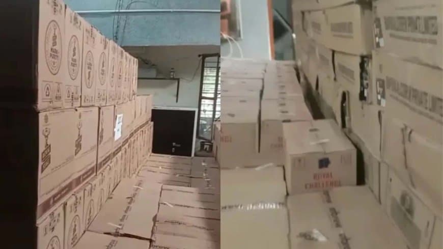 भोपाल... 1.20 करोड़ रुपए की शराब जब्त...1200 पेटी मिली