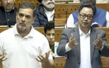 संसद में  राहुल गांधी ने भारत-अमेरिकी व्यापार समझौते पर सरकार को घेरा, रिजिजू का करारा पलटवार