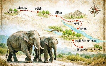 वैलेंटाइन डे मनाने बांधवगढ़ से मैहर पहुंचा हाथी का जोड़ा