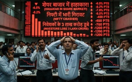 Stock Market Crash: शेयर बाजार में हाहाकार, निवेशकों के 3 लाख करोड़ डूबे