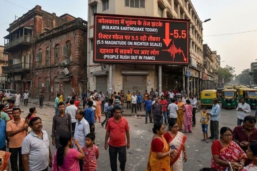 Kolkata Earthquake Today: कोलकाता में भूकंप के तेज झटके, रिक्टर स्केल पर 5.5 रही तीव्रता; दहशत में सड़कों पर आए लोग