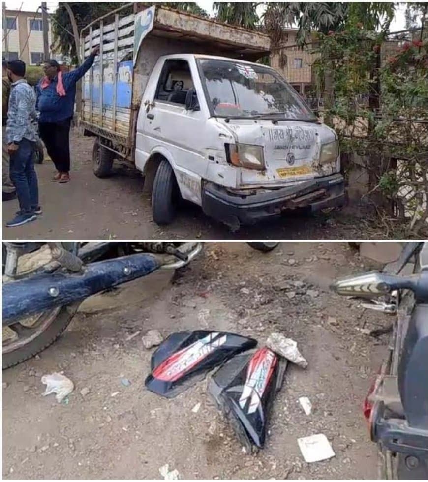 इंदौर: अब लोडिंग वाहन ने कई गाड़ियों को मारी टक्कर... चार लोग घायल