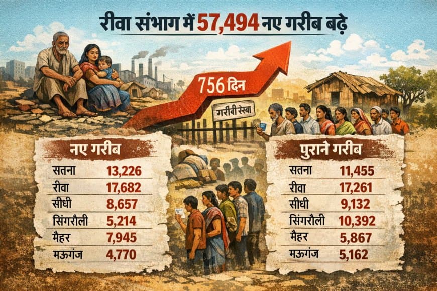 रीवा संभाग में दो गुनी हुई ऑन रिकॉर्ड गरीबी, सतना दूसरे स्थान पर