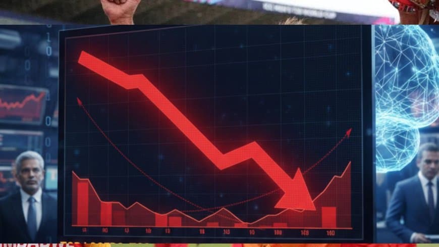 शेयर बाजार: निवेशकों के डूबे करोड़ों, सेंसेक्स 1000+ अंक नीचे फिसला