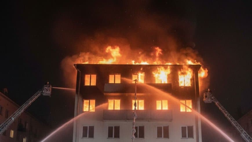 मॉस्को हॉस्टल में भीषण आग: जान बचाने के लिए खिड़की से कूदे लोग, 6 घायल