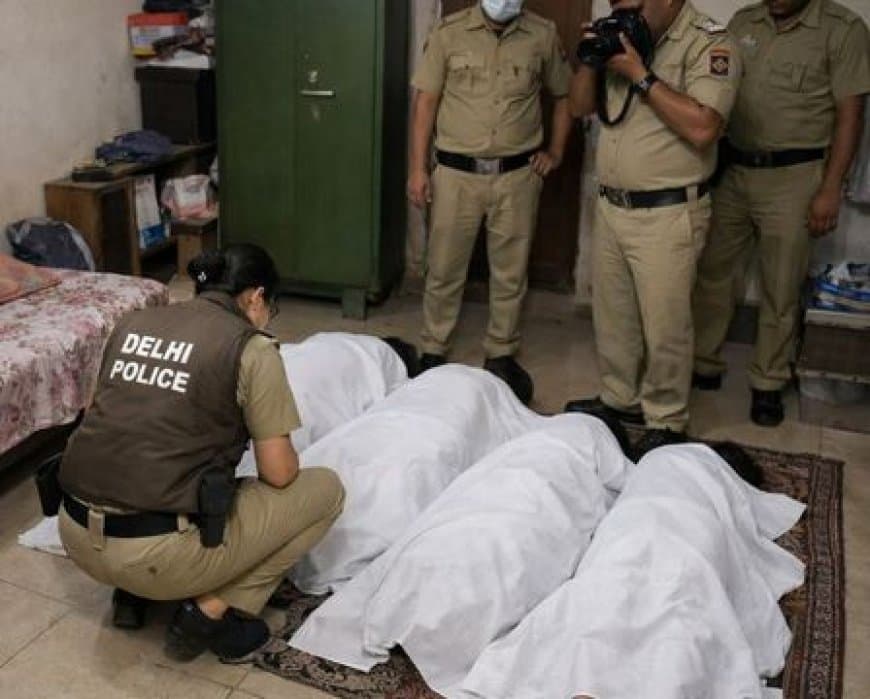 दिल्ली में हड़कंप: पति ने की पत्नी और तीन बच्चों की हत्या 