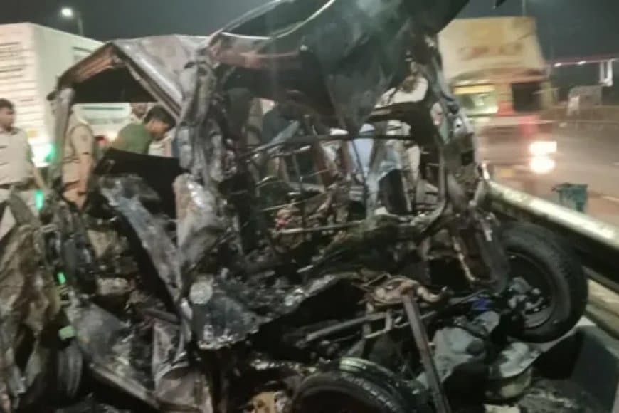 पानीपत: तीन वाहनों की टक्कर... ईको वैन में लगी आग... युवती जिंदा जली