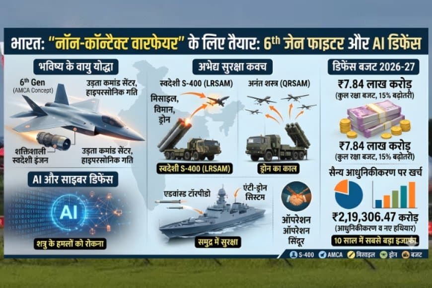 भारत की सैन्य शक्ति में 'नॉन-कॉन्टैक्ट वारफेयर' का शंखनाद: 6th जेन फाइटर जेट और AI डिफेंस पर जोर