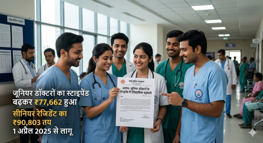 MP Junior Doctors Stipend Hike: मध्य प्रदेश में जूनियर डॉक्टरों के स्टाइपेंड में बढ़ोतरी, जानें किसे कितनी मिलेगी राशि