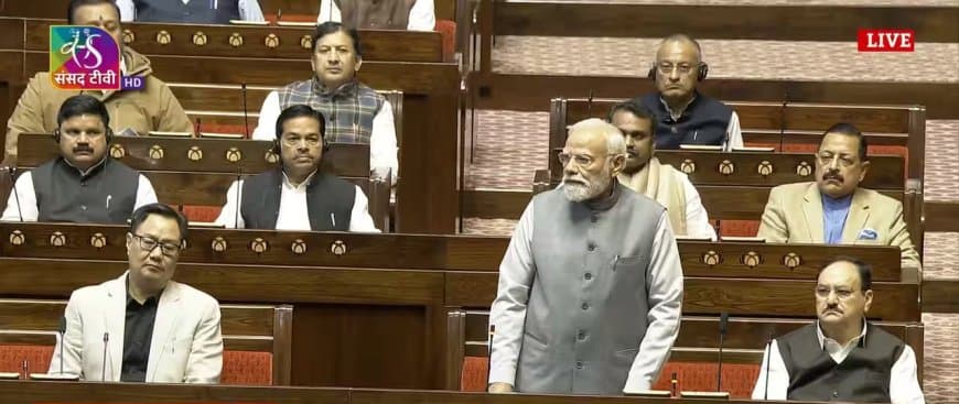 राज्यसभा: प्रधानमंत्री मोदी ने कहा- राजनीति में कोई पूर्ण विराम नहीं होता 