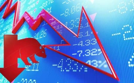 भारतीय शेयर बाजार में गिरावट: सेंसेक्स 1600 अंक टूटा, निफ्टी 23600 लुढका