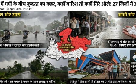 MP Weather Update: मध्य प्रदेश में मौसम का यू-टर्न; भोपाल में बारिश, टीकमगढ़ में ओले और श्योपुर में आंधी का कहर