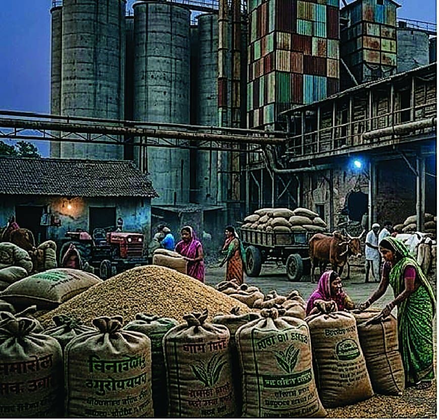गेहूं भरने बारदाने का संकट, धान नहीं उठने से गोदाम भी हाउसफुल