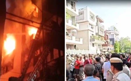 दिल्ली: एसी में ब्लास्ट... विवेक विहार की चार मंजिला बिल्डिंग में लगी आग... नौ लोगों की मौत 