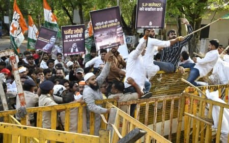 जबलपुर बरगी डैम हादसा: भोपाल में पर्यटन मंत्री के खिलाफ युवा कांग्रेस का प्रदर्शन, पुलिस से भिड़ंत
