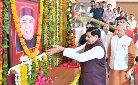 मध्यप्रदेश: पूर्व सीएम बाबूलाल गौर की जयंती आज... मुख्यमंत्री मोहन यादव ने चित्र पर अर्पित की पुष्पांजलि