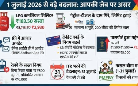 1 जुलाई 2026 से लागू हुए बड़े बदलाव: आपकी जेब पर होगा ये असर, क्या सस्ता हुआ, क्या महंगा