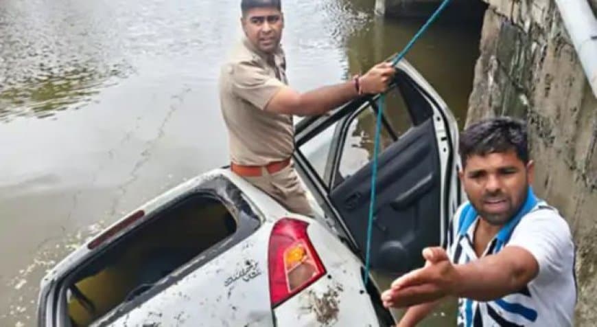 राजगढ़ में  तेज रफ्तार कार तालाब में गिरी, चार लोगों की मौत; एक घायल