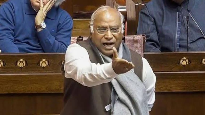 राज्यसभा में खड़गे का बड़ा हमला: मोदी और शाह पर साधा निशाना, पेपर लीक और छात्र सुसाइड पर सरकार को घेरा