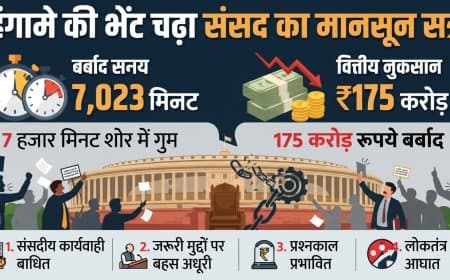 संसद का मानूसन सत्र: जनता के 175 करोड़ हंगामे की भेंट चढें, बहस अधूरी, प्रश्नकाल पर असर