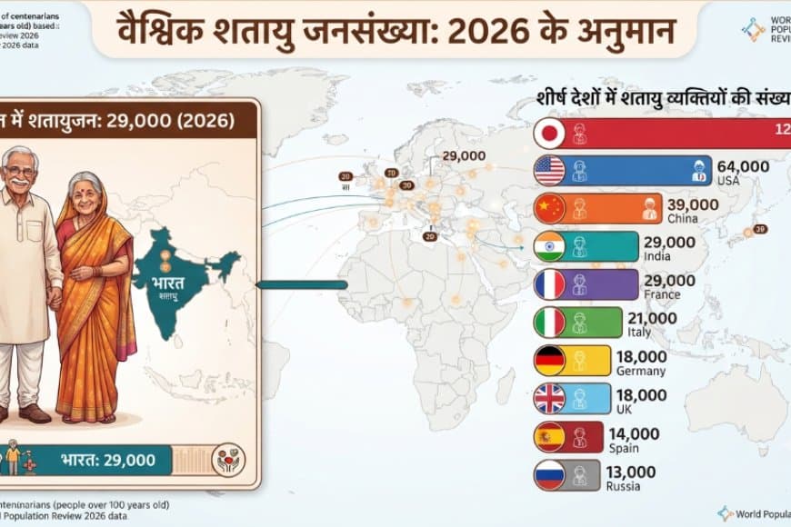 भारत में बढ़ रही है 100 वर्ष से अधिक आयु वाले लोगों की संख्या, जानिए वैश्विक आंकड़े और कारण
