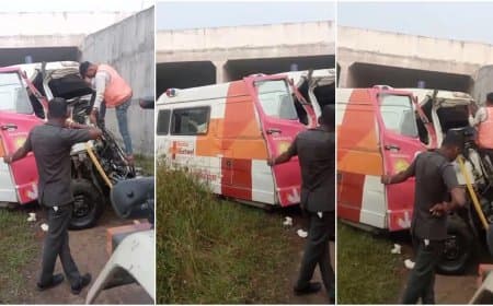 मध्यप्रदेश... मंदसौर में पुलिया से नीचे गिरी एंबुलेंस, दो की मौत