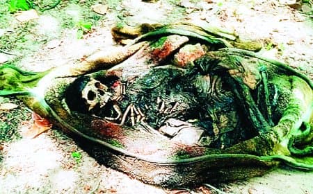 सीधी के घने जंगल की गुफा में कंबल में लिपटा मिला महिला का कंकाल सीधी के घने जंगल की गुफा में कंबल में लिपटा मिला महिला का कंकाल