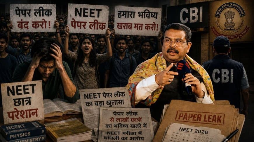 अब प्रधान ने तोड़ी चुप्पी... किया एलान- छात्रों को 15 मिनट अतिरिक्त समय और 14 जून तक प्रवेश पत्र बवाल के बीच आज पहली बार केंद्रीय शिक्षा मंत्री धर्मेंद्र प्रधान मीडिया ने सामने आए ।