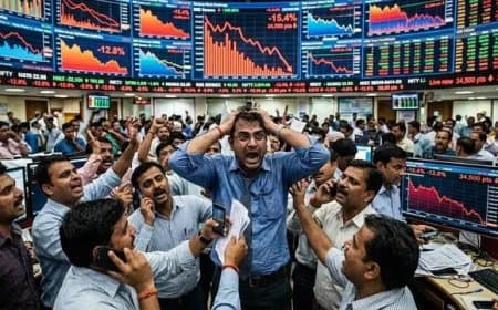 औंधे मुंह गिरा शेयर बाजार...सेंसेक्स 550 अंक टूटा और निफ्टी 24250 से नीचे... कच्चे तेल में उछाल