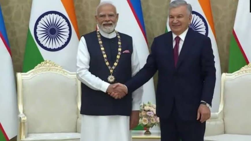 PM Modi Uzbekistan Visit: प्रधानमंत्री मोदी को उज्बेकिस्तान का सर्वोच्च सम्मान, यूरेनियम सप्लाई पर बड़ी चर्चा PM Modi Uzbekistan Visit: प्रधानमंत्री मोदी को उज्बेकिस्तान का सर्वोच्च सम्मान, यूरेनियम सप्लाई पर बड़ी चर्चा