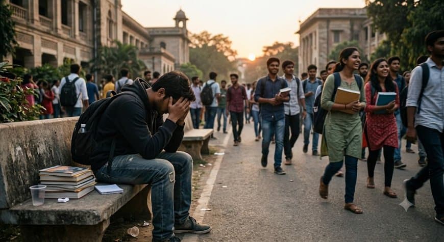 उच्च शिक्षण संस्थानों में मेंटल हेल्थ संकट: 9% छात्र कर रहे आत्महत्या का विचार, 34 फीसदी खुद को मानते हैं बेगाना उच्च शिक्षण संस्थानों में मेंटल हेल्थ संकट: 9% छात्र कर रहे आत्महत्या का विचार, 34 फीसदी खुद को मानते हैं बेगाना